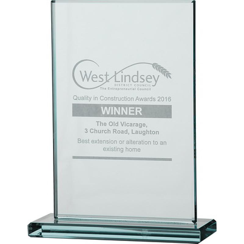Image of 15cm Jade Glass Rectangle Award
