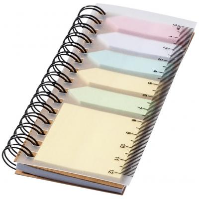 Image of Spinner spiral notebook with coloured sticky notes
