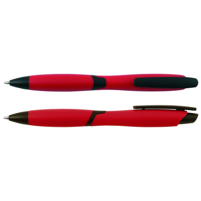 Image of CURVY SOLID ballpen with solid coloured barrel and black clip
